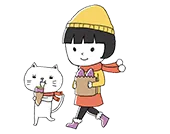 焼き芋を持つ女の子のイラスト